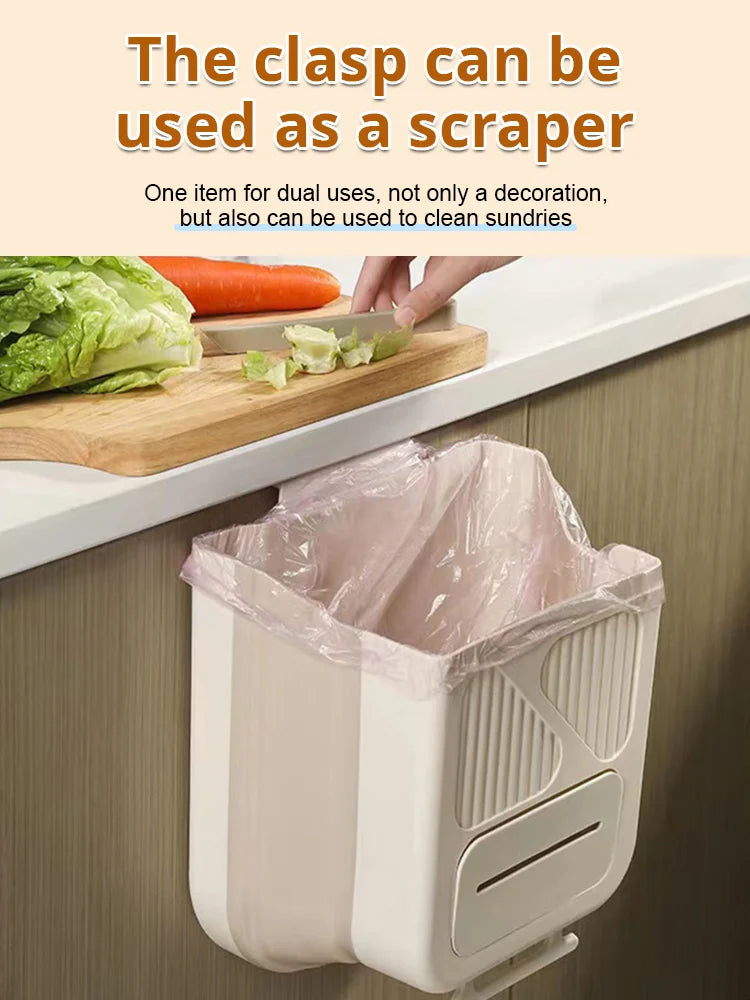 Foldable Hanging Trash Can – Space Saving, Leak Proof & Easy to Clean🧼