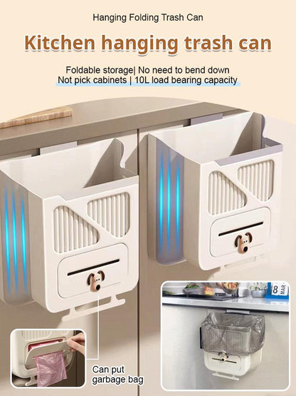 Foldable Hanging Trash Can – Space Saving, Leak Proof & Easy to Clean🧼
